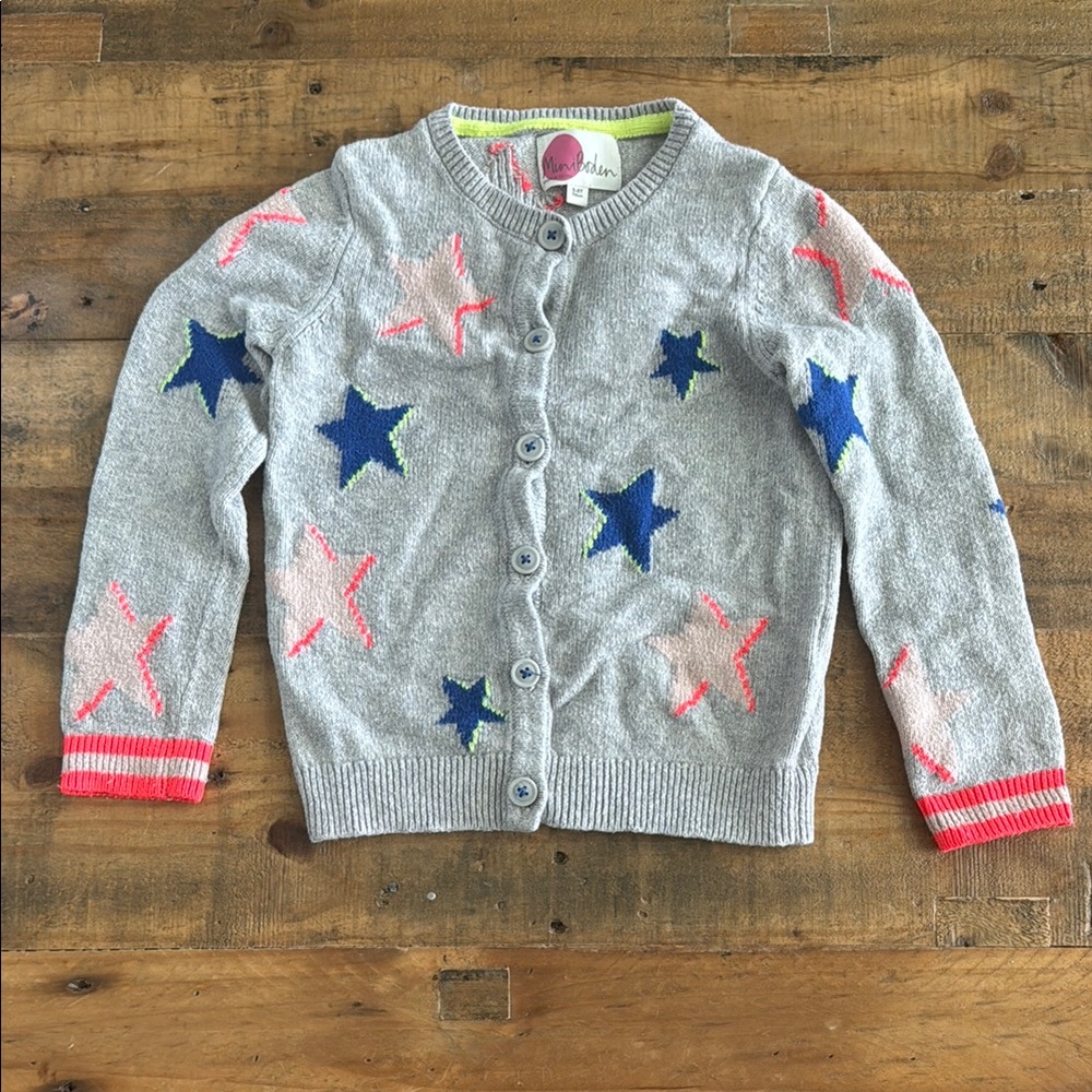 Mini Boden Gray and Blue Star Sweater
